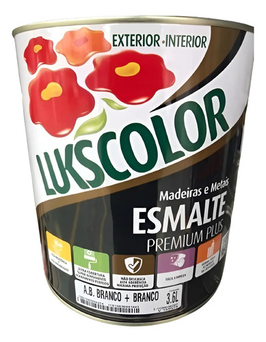 Esmalte Sintético Brilhante Solvente Cores 3,6lts -lukscolor