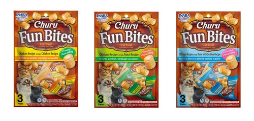 Churu Fun Bites Gatos Variedades - Pack De 3 - Snack Premio