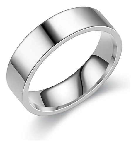 Anel Masculino Feminino Liso Reto Aço Inox 316l Prata 6mm