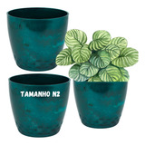 Kit 3 Vasos Plantas Cactos Flor Decorativo Sala Cozinha  