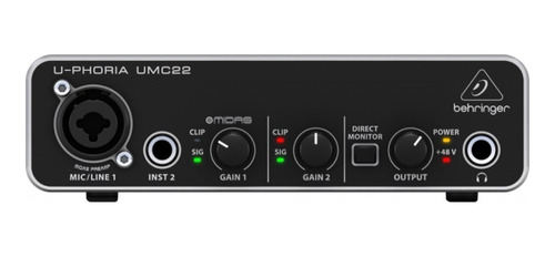 Interface De Áudio Behringer Umc22  2 Canais Garantia 2 Anos