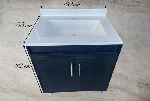 Lavabo Tocador 80cm Moderno Con Gabinete Para Baño Lavamanos