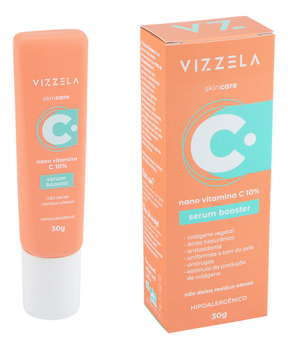 Serum Booster Nano Skincare Vitamina C Vegano Vizzela 30g