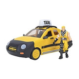 Juguete Vehículo De Taxi Con Figura Articulada De Cabina