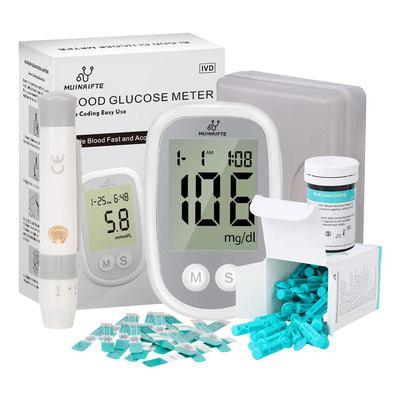 Digital Medidor De Glucosa 50 Lancetas Y 50 Tiras Blanco - Blanco | Meses sin interés
