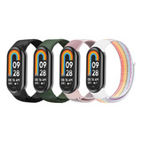 4 Correas Para Xiaomi Smart Band 8 De Nylon Ajuste De Velcro