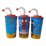 20 Vasos Spidey And His Amazing Friends Tapa Y Popote Fiesta