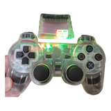 Controle Para Playstation Ps2 E Ps1 Sem Fio Translúcido Novo