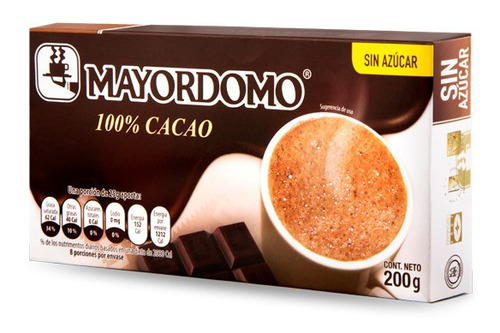 Chocolate 100 % Cacao Mayordomo 