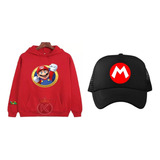 Poleron + Jockey Gorro Mario Bros - Nintendo - Videojuegos - Niños - Mario Bros - Estampaking