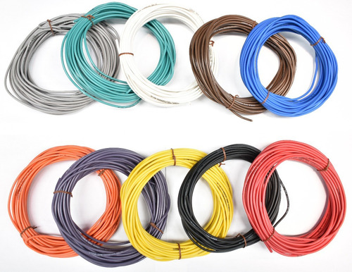 Cable Automotriz 100% Cobre Calibre 18 10 Colores 10 Mts C/u