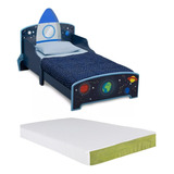 Cama De Madera Infantil Espacio Planetas Space Y Colchon