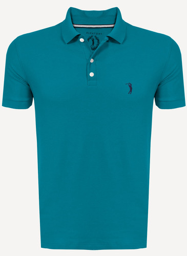 Camisa Polo Aleatory Piquet Light Azul Turquesa