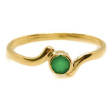 Anillo Solitario Cintillo Compromiso Esmeralda Oro 18k T15