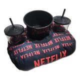 Kit Almofada Porta Pipoca Balde Copos Duplo Netflix