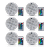 6 Luces Led Sumergibles Piletas, Jacuzzi 16 Colores Control