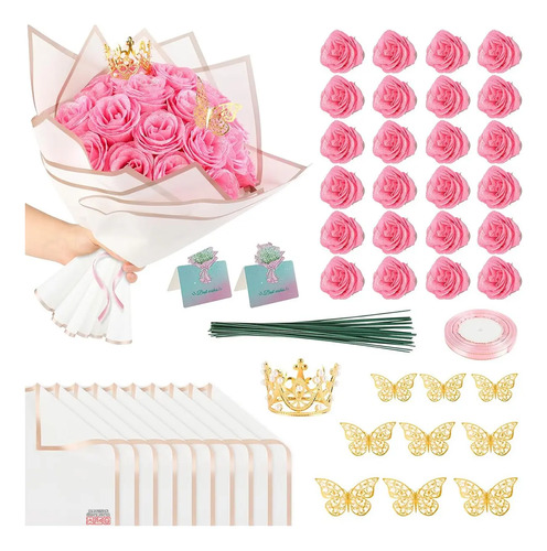 Ramo De Rosas Premium Con Purpurina Set De 24 Rosas Eternas | MercadoLibre