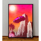 Cuadro 33x48 Poster Enmarcado Gta Vice City Videojuego