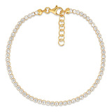 Pulseira Life Riviera Prata Com Banho Ouro Amarelo Cravejado