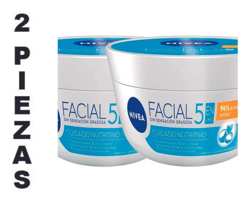 Crema Facial Nivea 5 En 1 Cuidado Nutritivo 400 Ml,2