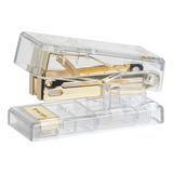 Grampeador Mini Cristal Tris Holic Mineral Transparente Cor Dourado