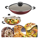 Panela Wok Com Tampa De Vidro Antiaderente Tramontina