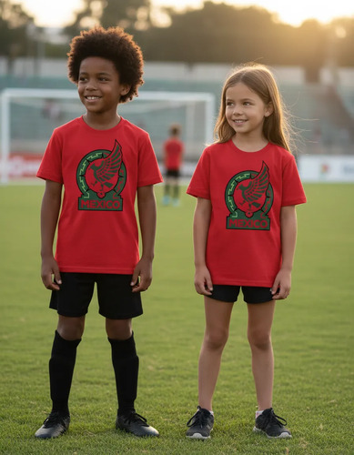 Playera Roja Selección Mexicana Futbol Mexico Niños Unisex