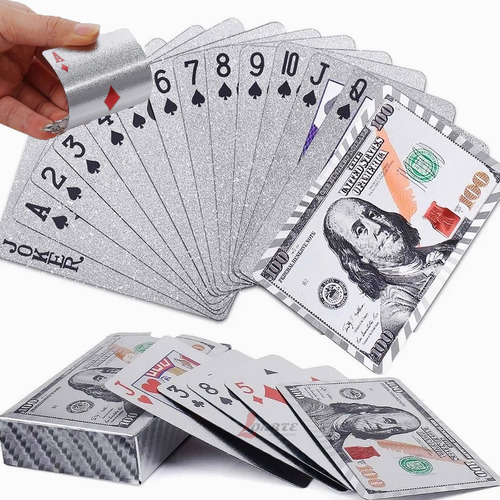 Baraja Poker  Dorado Plata Naipes Pvc Impermeable