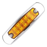 Foco Luz Lateral Led 12/24v Trocha Ámbar Borde Metálico X1