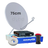 Kit 1 Receptor Digital Midiabox Century Antena 75 Lnbf Cabo