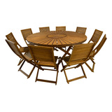 Comedor Redondo De Madera, 10 Personas, Plegable Mod Marea