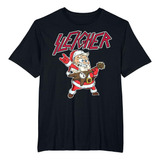 Playera Sleekher Santa Rock 'n Roll Camiseta Navidad Rockera