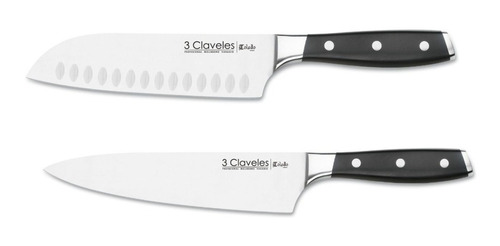 Combo Cuchillo 3 Claveles Toledo 20cm + Santoku 18cm 