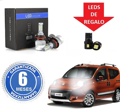 Kit Luces Led Cree H4 Alta Y Baja Fiat Qubo 16.000 No Xenon