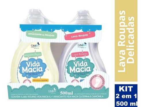 Combo Lava Roupas & Amaciante Glicerina Camomila 500 Ml 2em1