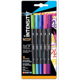 Caneta Hidrográfica Bic Intensity Brush Pens - 5 Unidades