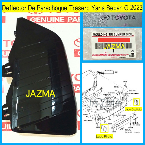 Deflector Izquierdo Parachoque Trasero Yaris Sedan G 2023 Foto 4