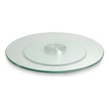 Lazy Susan Organizador Giratorio De Vidrio 60 Cm De Diámetro, Plato Giratorio Para Centro De Mesa Con Base Metálica, Ideal Como Botanero O Decoración