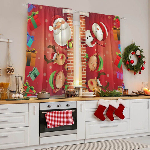 Cortinas Navidad De Cocina Béla Home 1.20 Altox2m Ancho