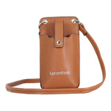 Bolsa Para Mujer Lucentzza Porta Celular Clásica Color Marrón