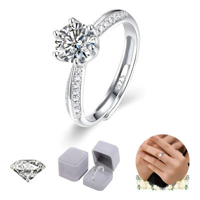 Anillo de Compromiso Plata 925 Ajustable GOOLUU Circonitas | MercadoLibre