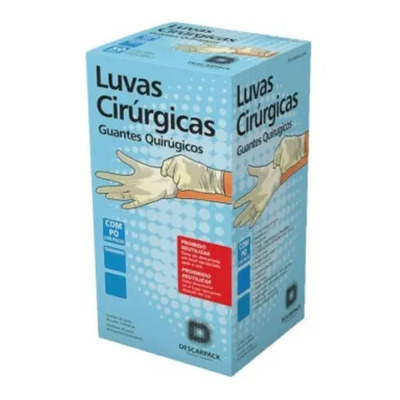 Luva Cirurgica 6,5 Esteril Com Po - Descarpack - 50 Pares | Frete grátis
