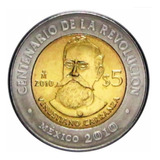 1 Moneda De 5 Pesos Conmemorativa De Venustiano Carranza 