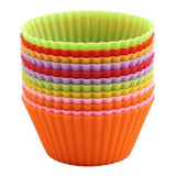 Molde Muffins Silicona Individual X12 Unidades Goma Cupcakes