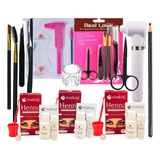 Kit Sobrancelha Henna Pinça Mixer Navalha Profissional