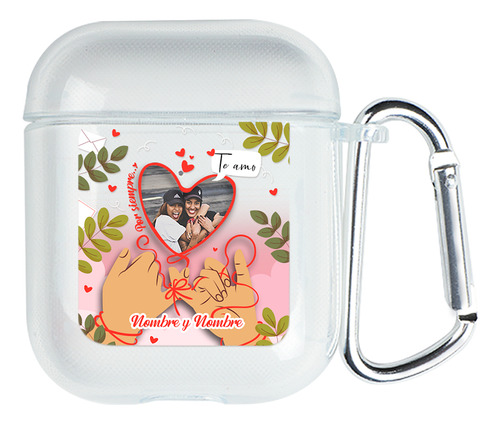 Funda Para AirPods Personalizada Foto Corazón Con Tu Pareja