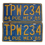 Par De Placas De Auto Antiguas