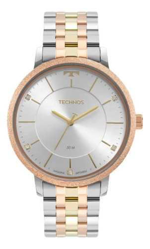 Relógio Technos Feminino Trend Bicolor Prata Rose 2035mte/1k