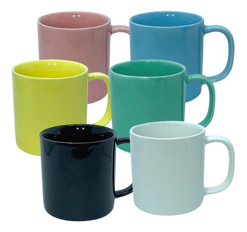 Jogo 12 Caneca Tulipa Café Chá Porcelana Color Kit Xícaras 