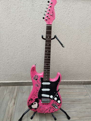 Guitarra Elétrica Condor Strato Rx20s Rosa Rocks